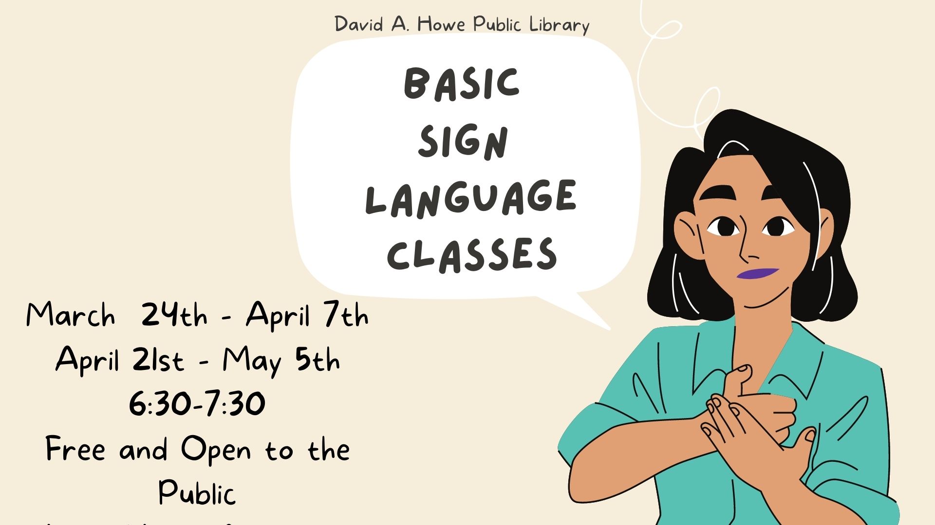 BasicSignLanguageClassesslide David A. Howe Public Library