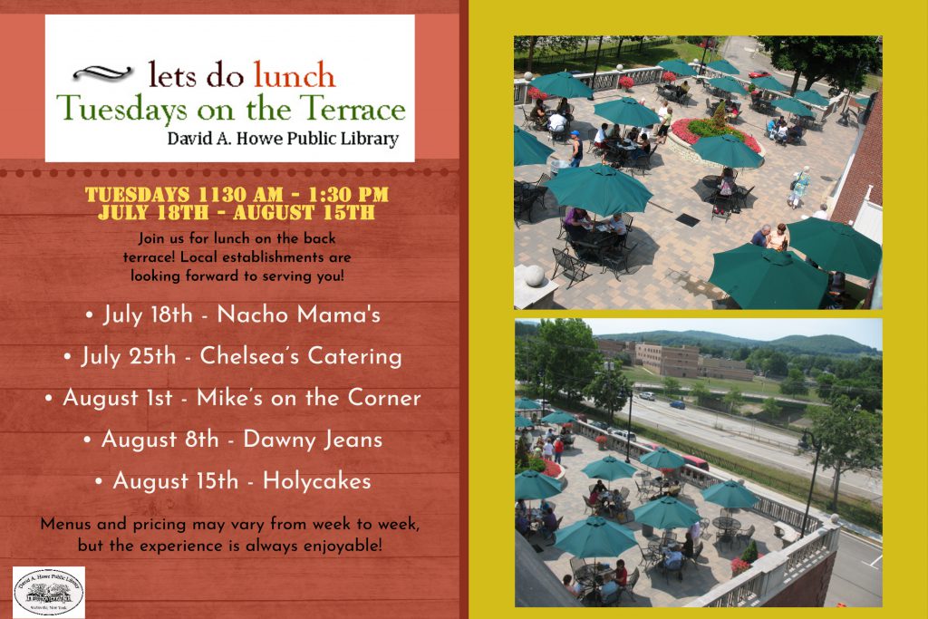 Tuesdays on the Terrace Schedule