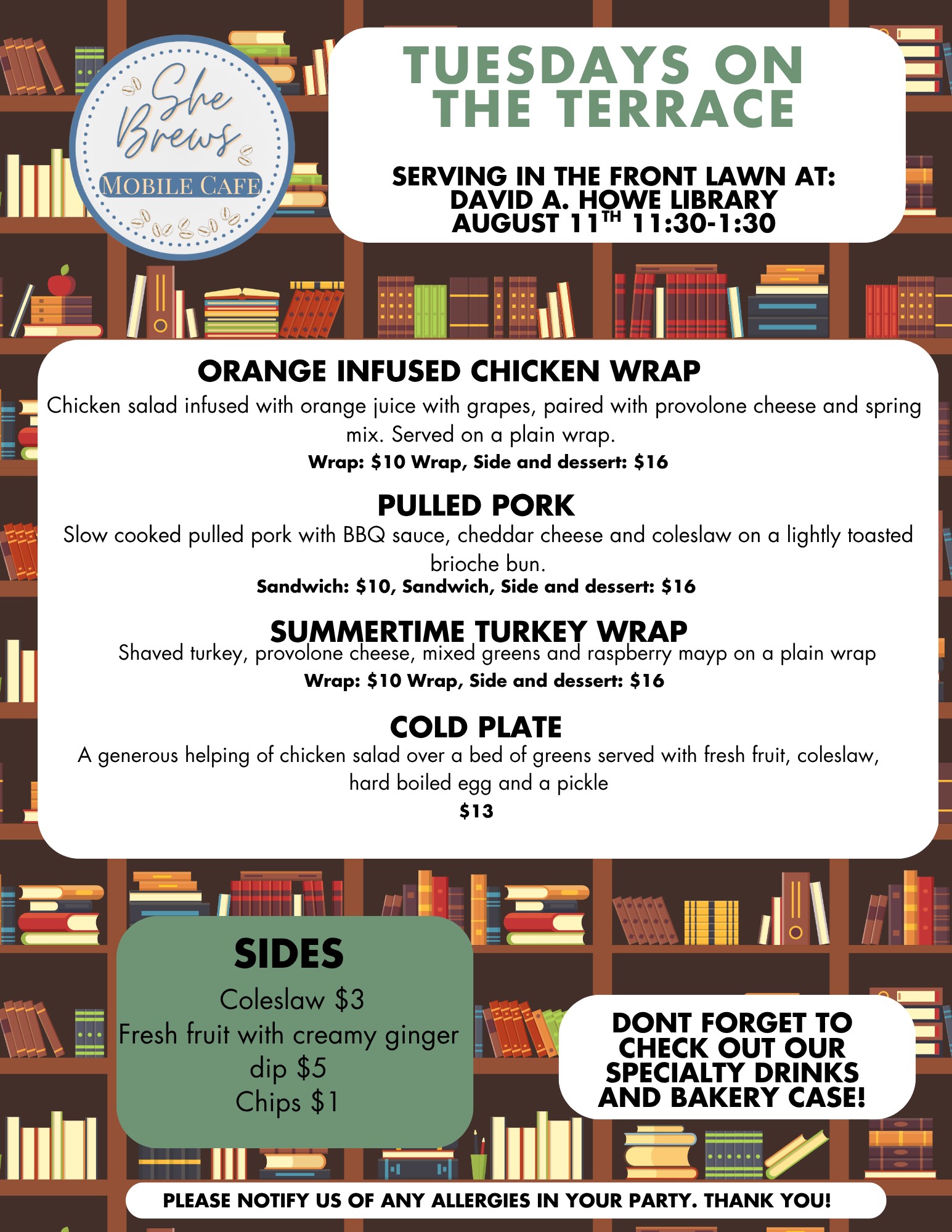 She Brews Menu
